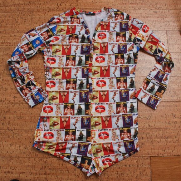 Playboy x Yandy Romper Women 2X Magazine All Over Print - Picture 11 of 11